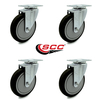 Service Caster Avantco HPCASTNB Swivel Caster Replacement Set AVA-SCC-20S514-PPUB-BLK-TP2-4